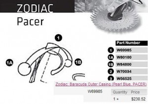 pool-cleaner-zodiac3 Zodiac Pacer Weight carrying Part Cost