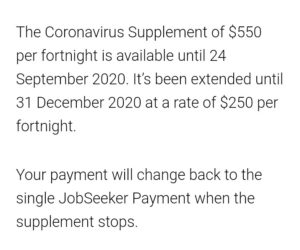 550 Jobseeker ends September