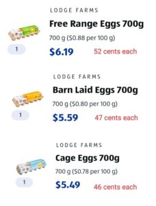 ALDI Egg prices September 2025