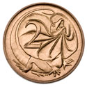Australian 2 cent coin reverse