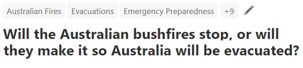 Australian Bushfires Question