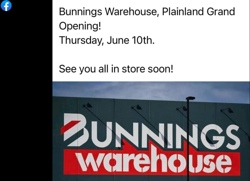 Bunnings Grand Opening 10 June 2021