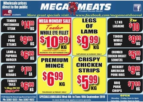 Butcher Prices 4th Sept 2019
