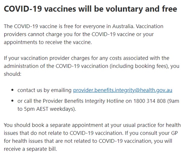 COVID Vaccines are Free in Australia
