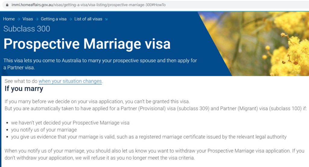 Change from 300 to 309 Visa