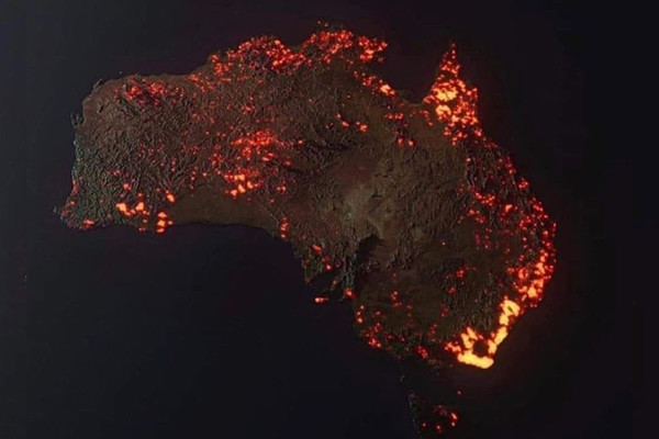 Fake Australia on Fire map
