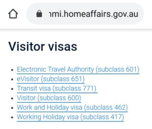 Australian Visitor Visas 