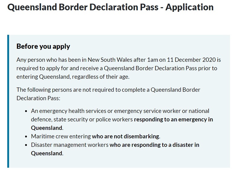 QLD-NSW Border Pass December 202020