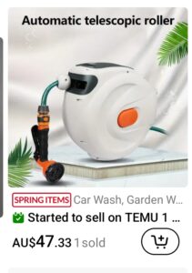 Temu Retractable Hose Reel.