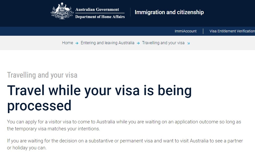 Visitor Visa after Partner Visa Application